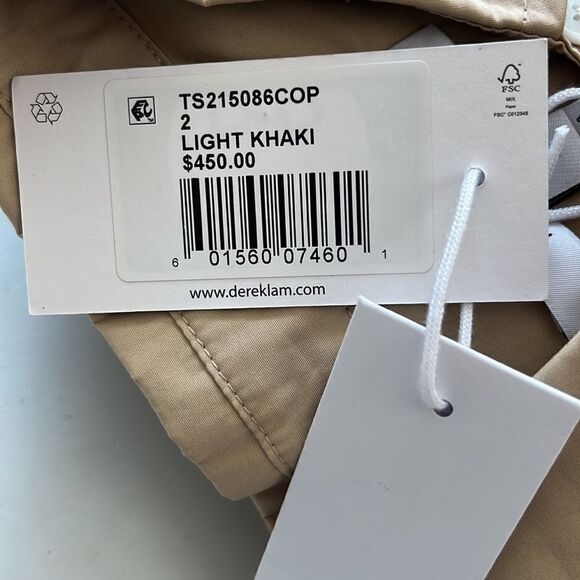 Derek Lam 10 Crosby Hadley Cotton Shirt Dress Beige/Khaki Size 2 $450 - Picture 7 of 9